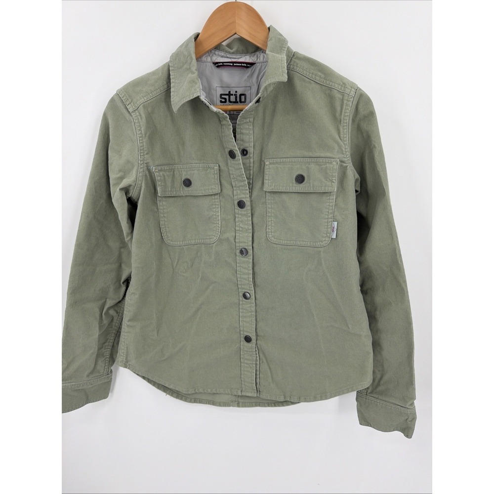 Stio Women's Saratoga Sz S Shirt Jacket Sage Green Corduroy Gorpcore Outdoors